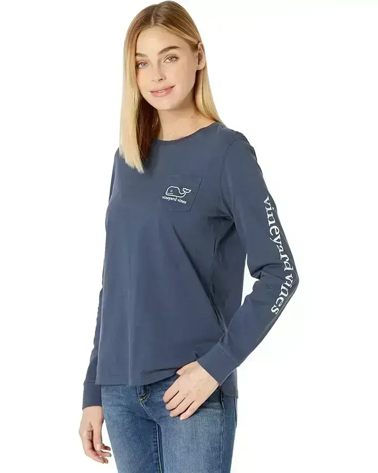 Women's Vineyard Vines Long Sleeve Whale Print Tee