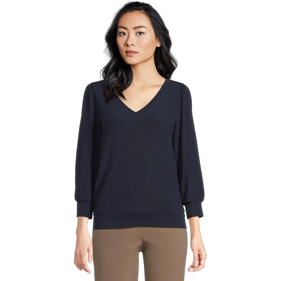 Gabriella V-Neck 3/4 Sleeve Sweatshirt