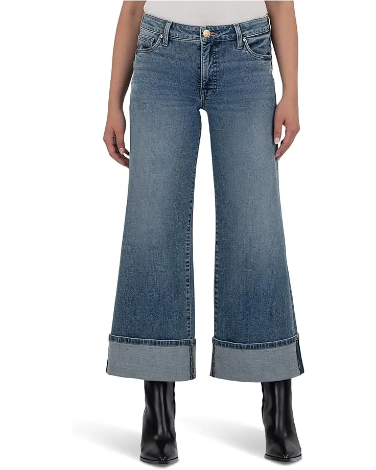 Meg High Rise Fab Ab Wide Legs Roll Up Regular Hem