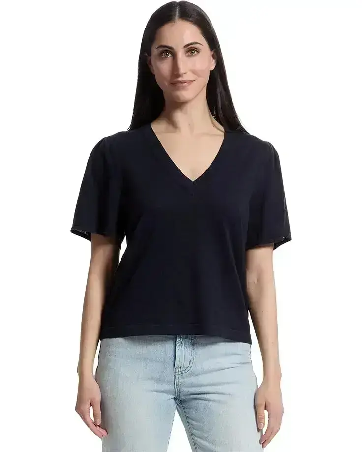 Short Sleeve V-neck Sweater