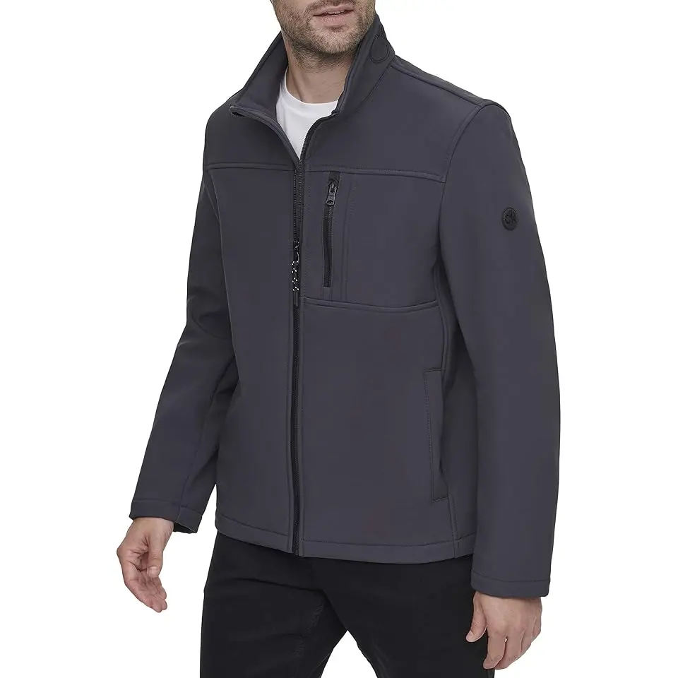 Water Resistant Soft Shell Open Bottom Jacket (Standard and Big & Tall)