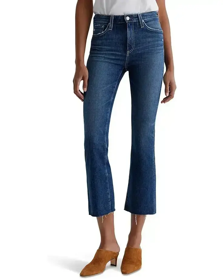 Women's AG Jeans Farrah Mid Rise Crop Boot Jeans in 11 Years Memory