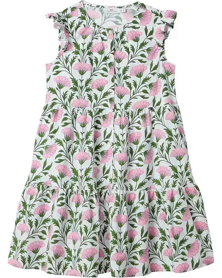 Vineyard Vines Kids Tiered Button Dress (Toddler/Little Kid/Big Kid)