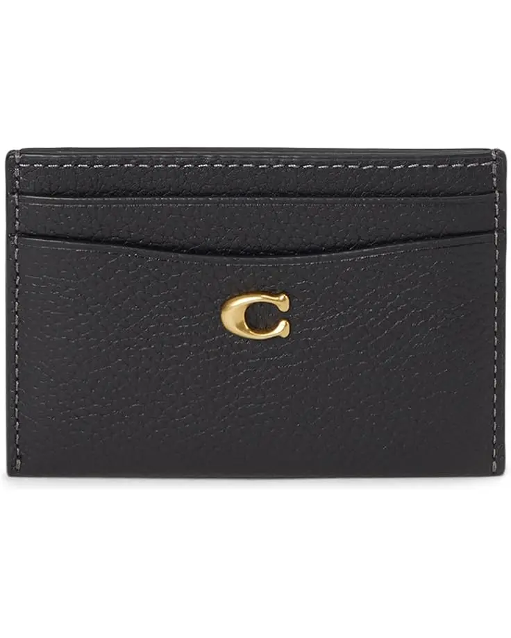 Women's COACH Polished Pebble Leather Essential Card Case