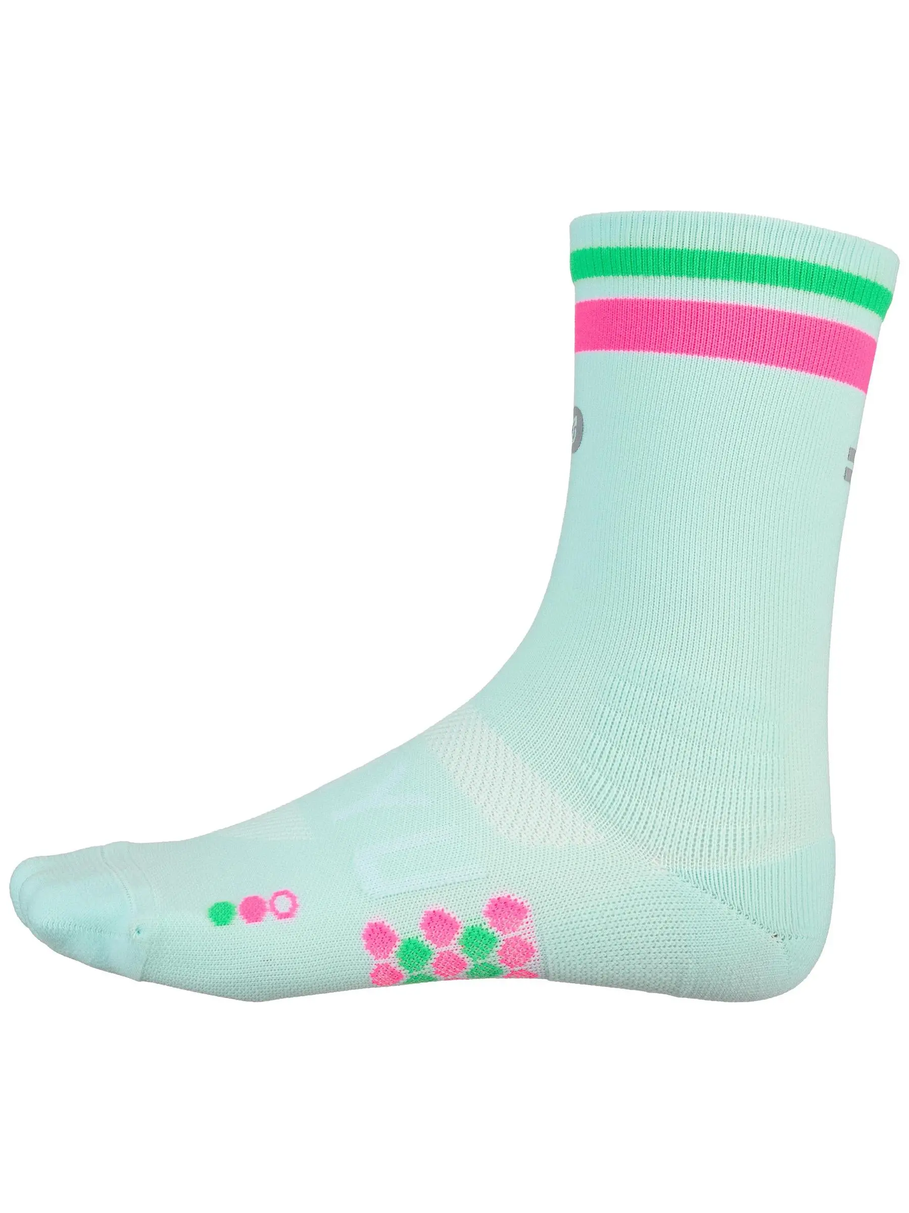 SHYU Racing Crew Socks Foam/Pink/Green