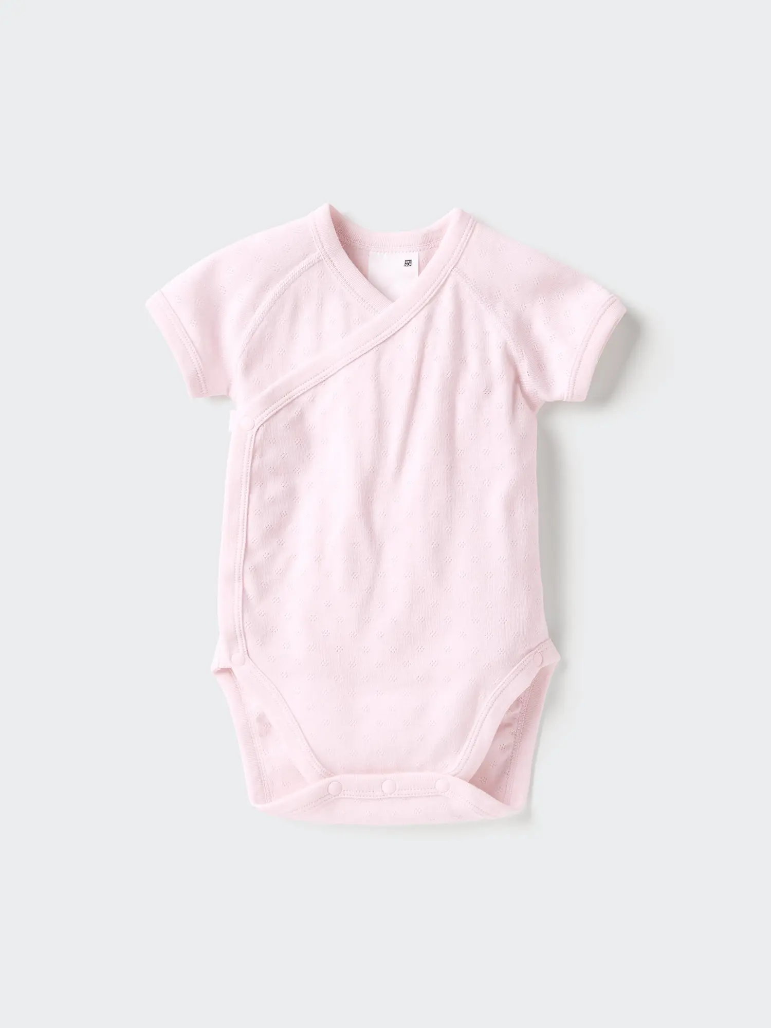Baby Short Sleeve Bodysuit | Pointelle | Open Front