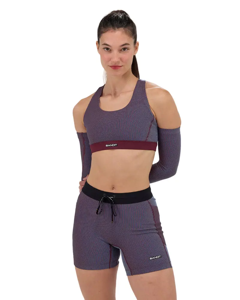 Striped Cadence™ Scoop Neck Run Bra