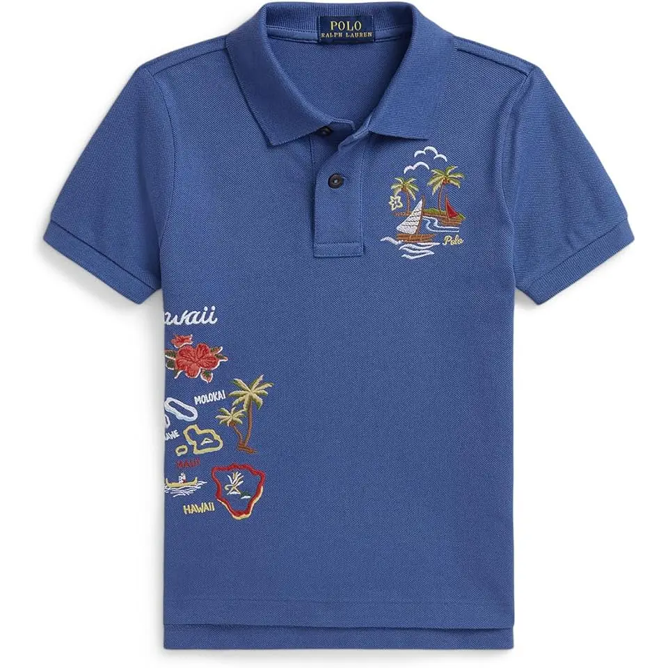 Embroidered Cotton Mesh Polo Shirt (Toddler/Little Kid)