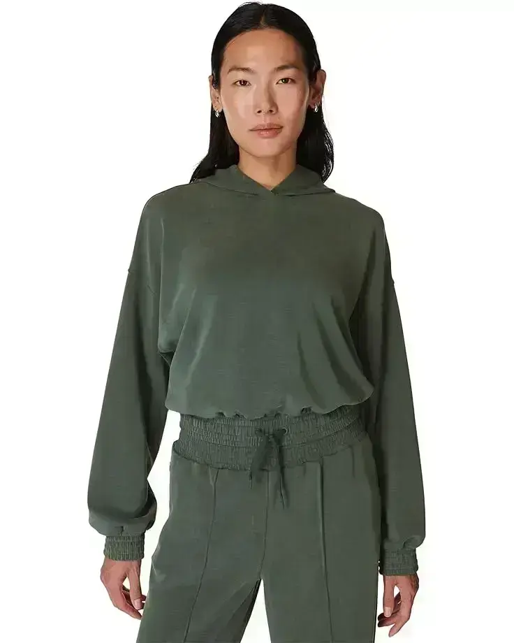 Women's Sweaty Betty Sand Wash Cloudweight Crop Hoodie