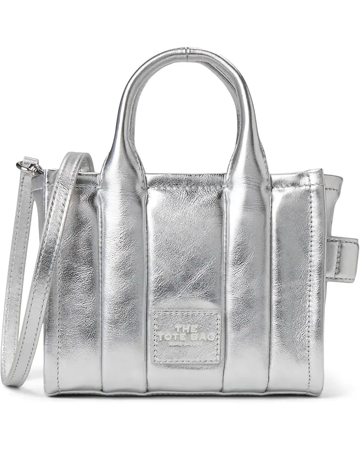Women's Marc Jacobs The Metallic Leather Crossbody Tote Bag