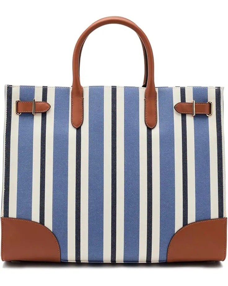 Women's Lauren Ralph Lauren Striped Canvas Large Devyn Tote Bag
