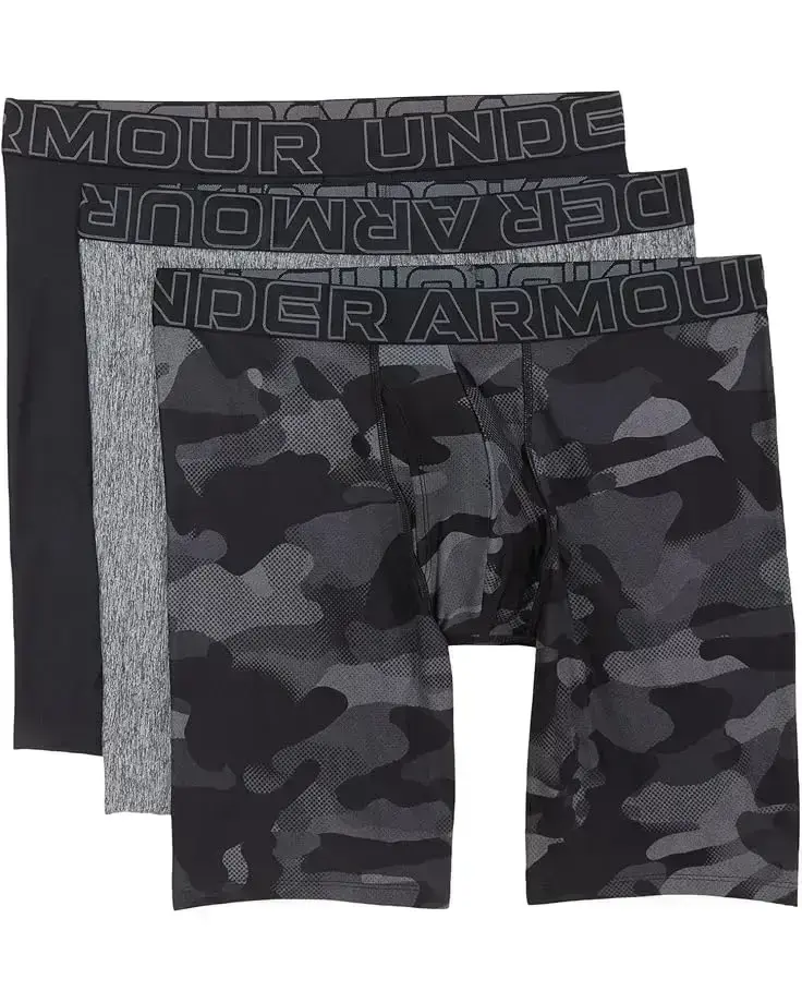 Men's Under Armour 3-Pack Performance Tech Print 9” Boxer Briefs