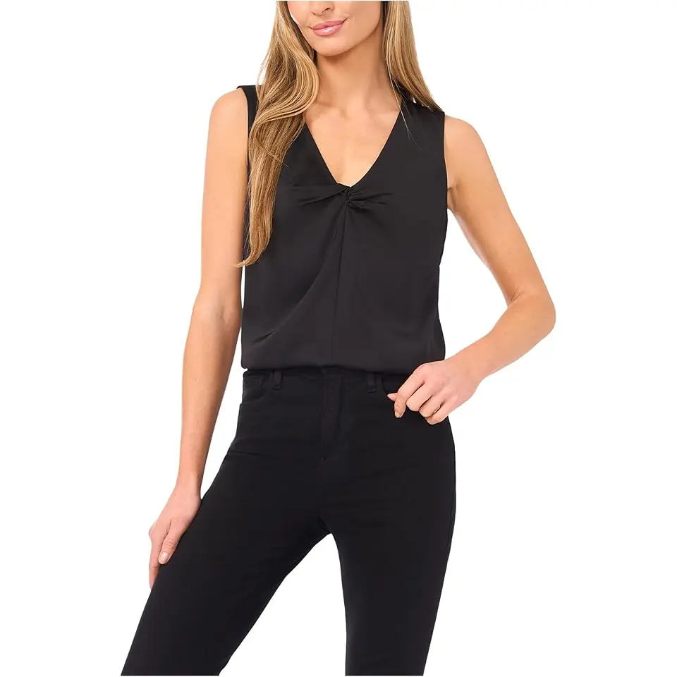 Sleeveless Twist V-Neck Top