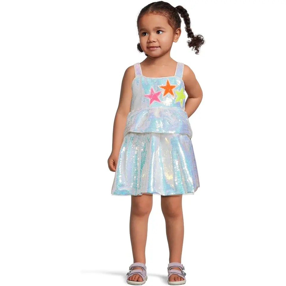 Tiered Stars Sequin Dress (Toddler/Little Kid/Big Kid)