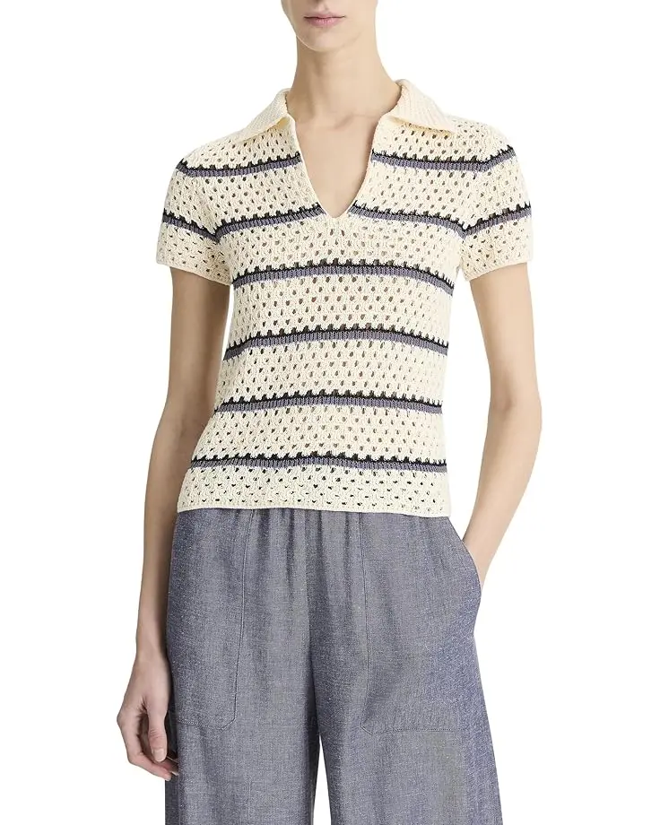 Women's Vince Macrame Stripe Henley