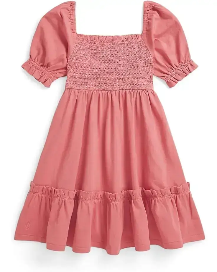 Polo Ralph Lauren Kids Smocked Cotton Jersey Dress (Toddler/Little Kid)