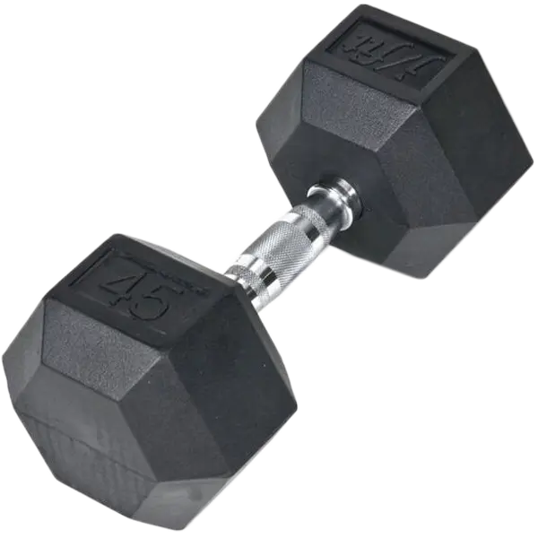 RubberHex Dumbell - 45 lb