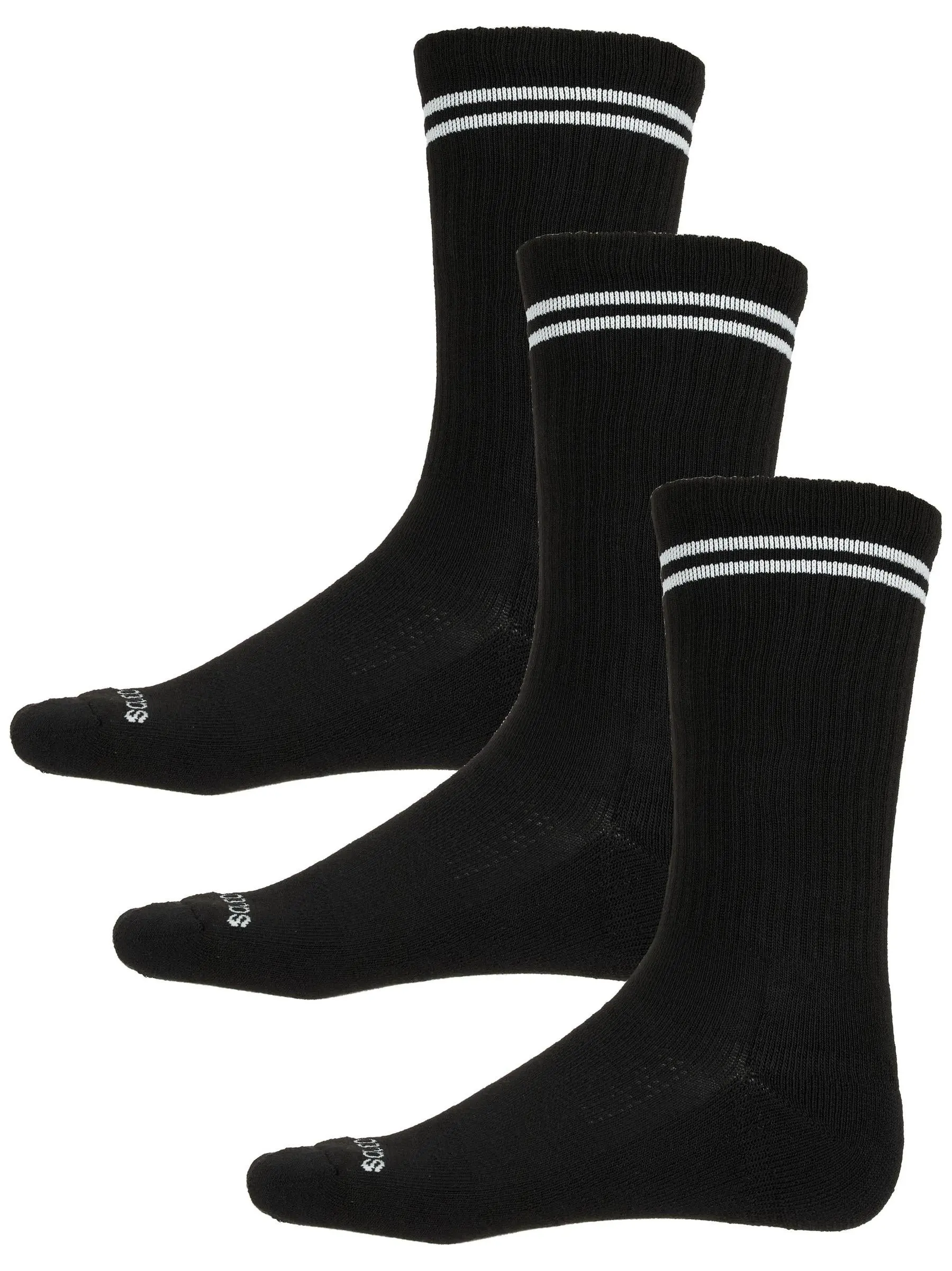 Saucony Inferno Cushion Crew Socks 3-Pack Black