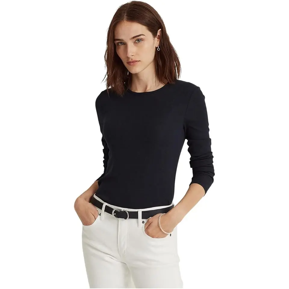 Cotton-Blend Long-Sleeve Top