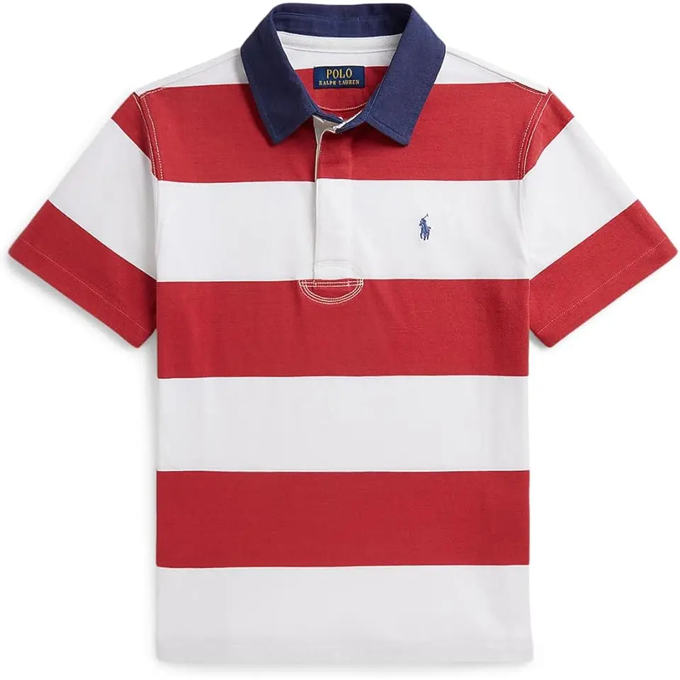 Striped Cotton Short-Sleeve Rugby Shirt (Big Kid)