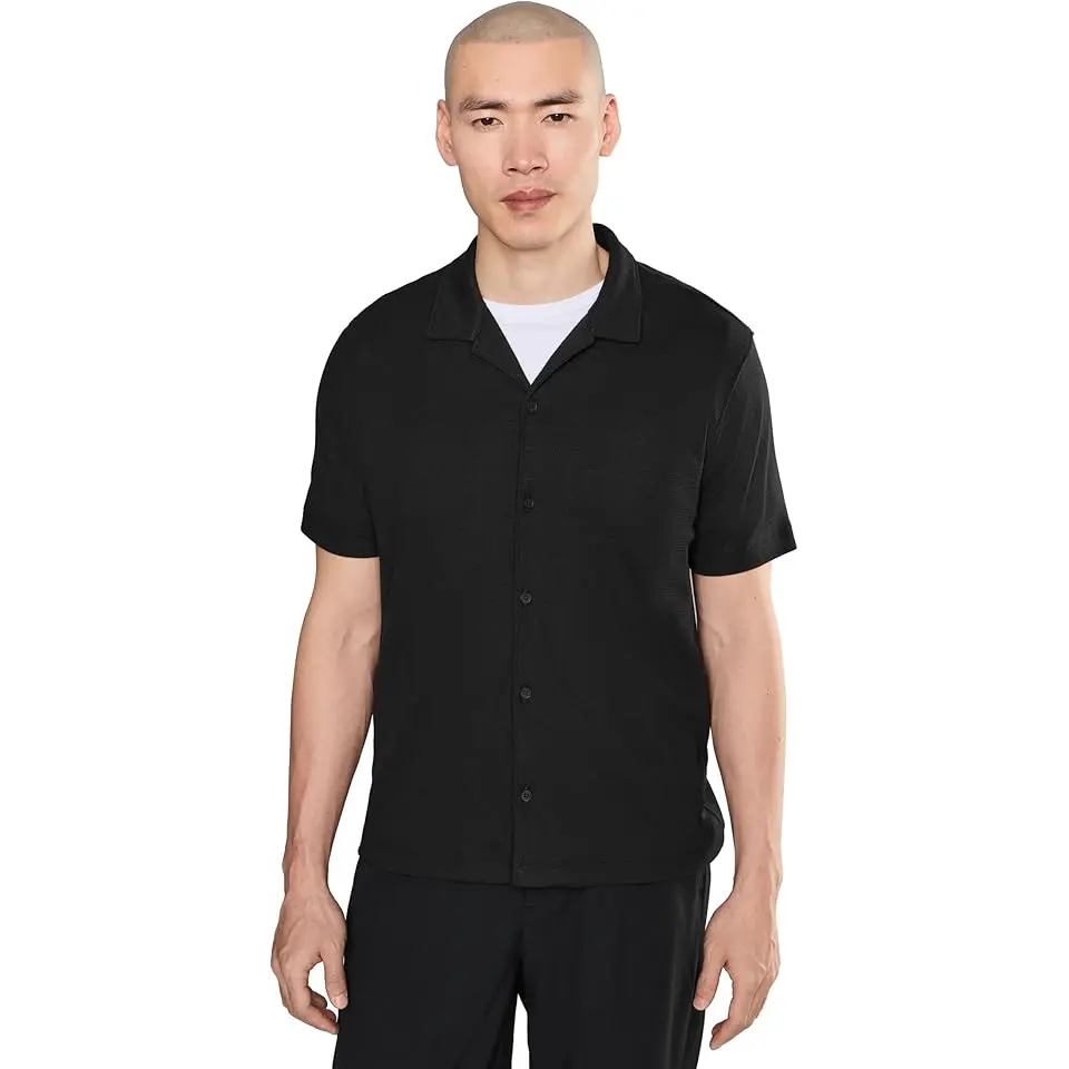 Mesh Knit Short Sleeve Cabana Shirt