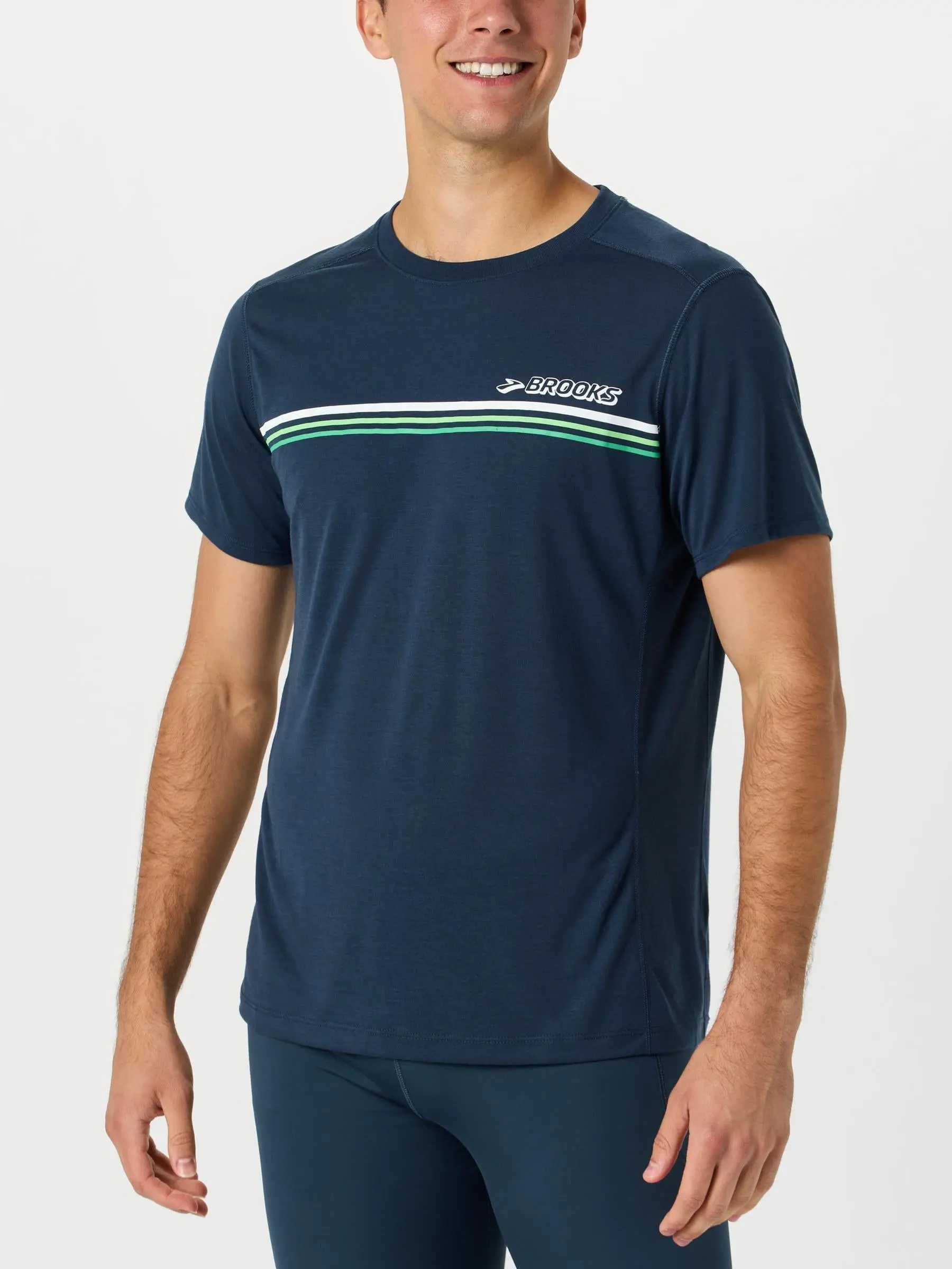Brooks Men's Brooks Stripes Distance Short Sleeve 3.0