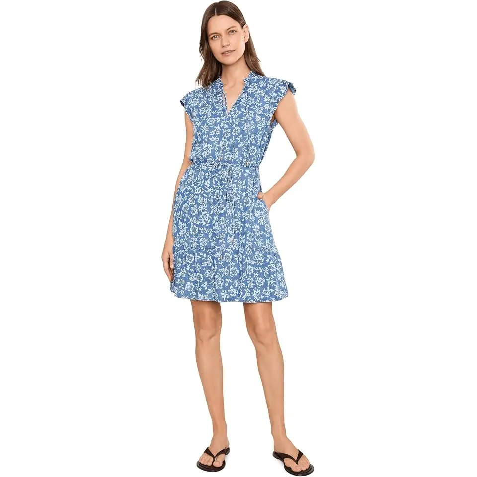 Bahia Blooms Short Sleeve Short Dress