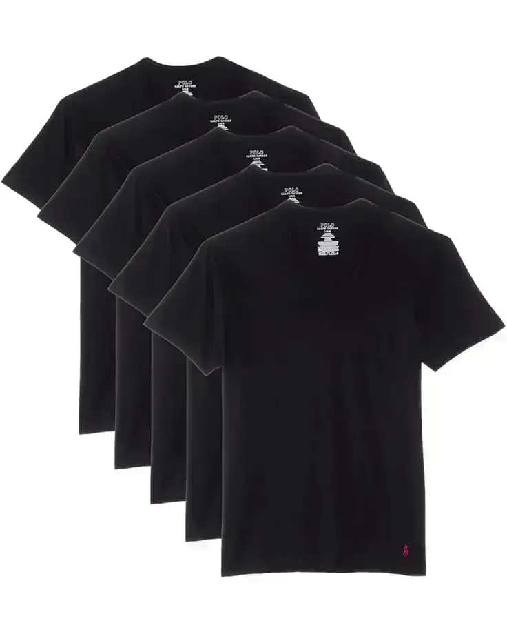 Men's Polo Ralph Lauren 5 Pack Cotton Classic V-Necks
