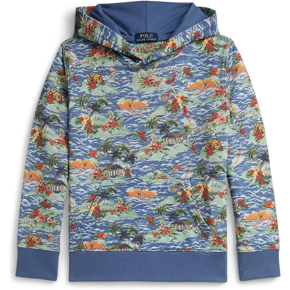 Tropical-Print French Terry Hoodie (Big Kid)