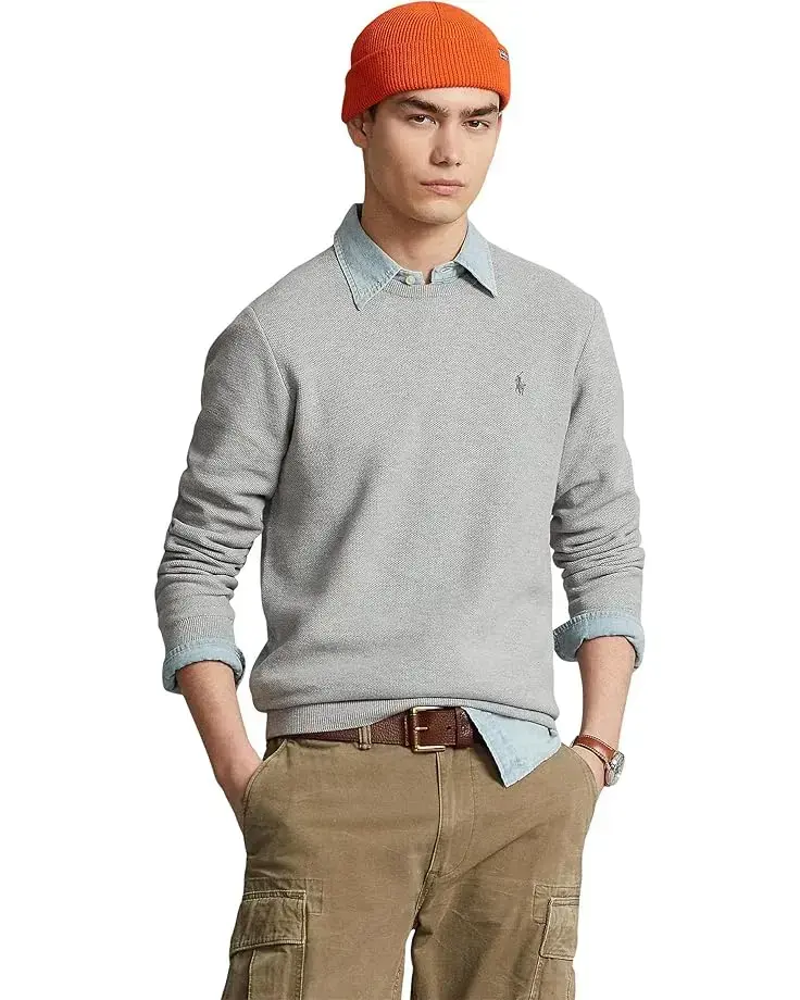 Men's Polo Ralph Lauren Textured Cotton Crew Neck Sweater