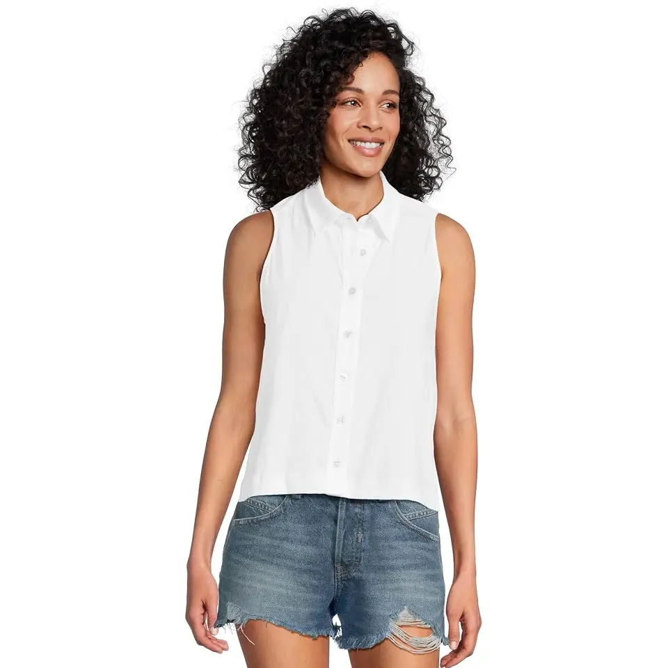 Sleeveless Button Down