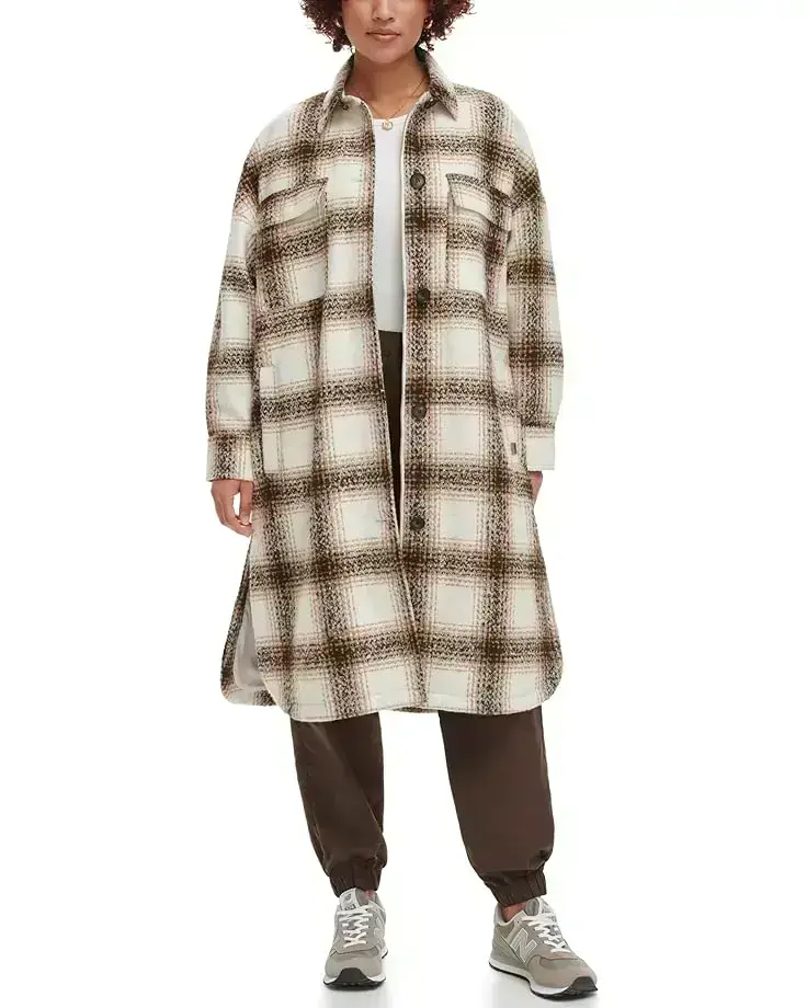 Long Length Wool Blend Shirt Jacket