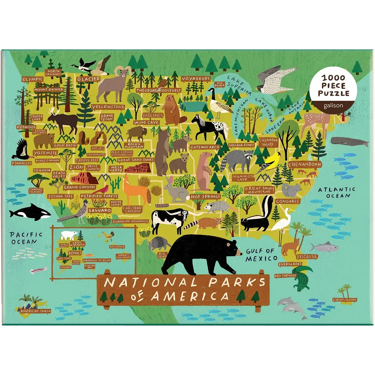 Galison National Parks of America 1000 Piece Puzzle