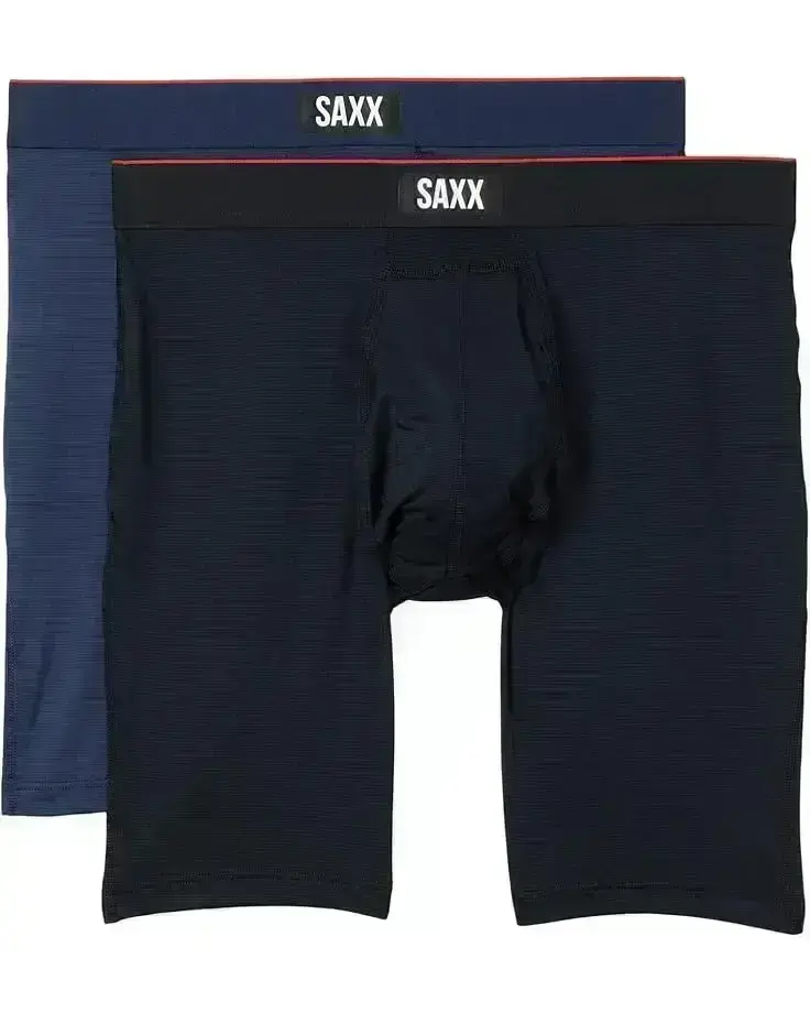 Men's SAXX UNDERWEAR Multi-Sport Mesh Long Boxer Brief Fly 2-Pack