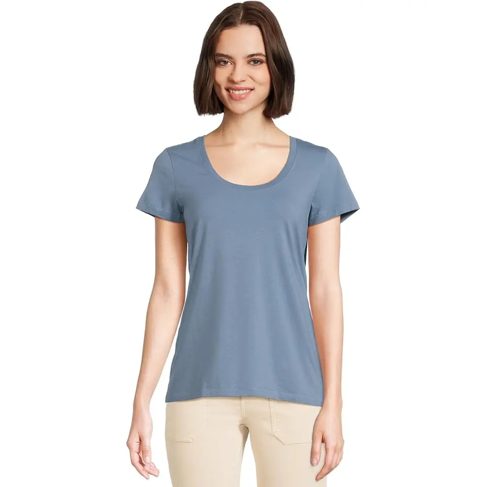 Soft Stretch Supima Scoop Neck Short-Sleeve Tee