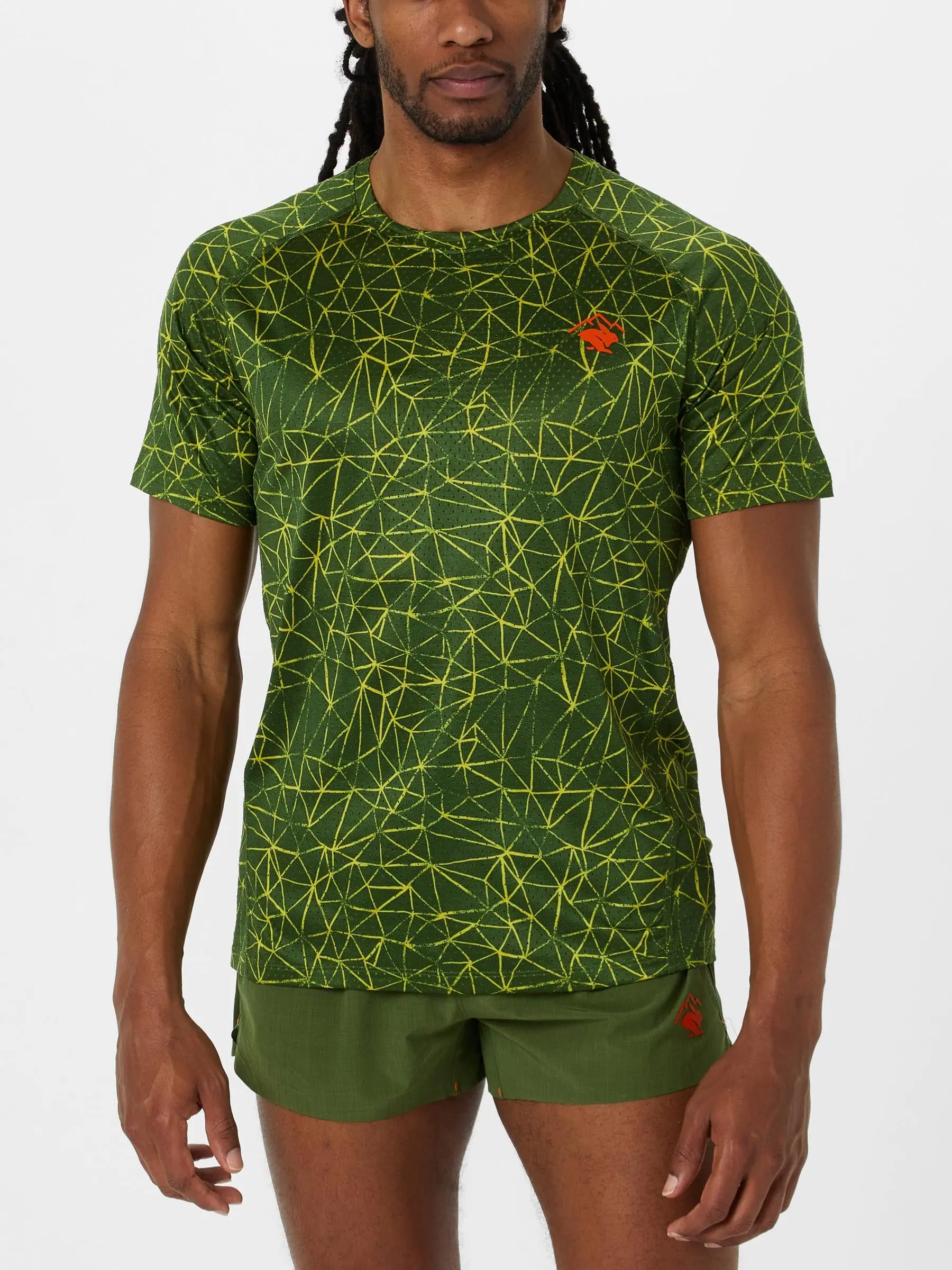 rabbit Men's EZ Tee Perf Trail Print Short Sleeve