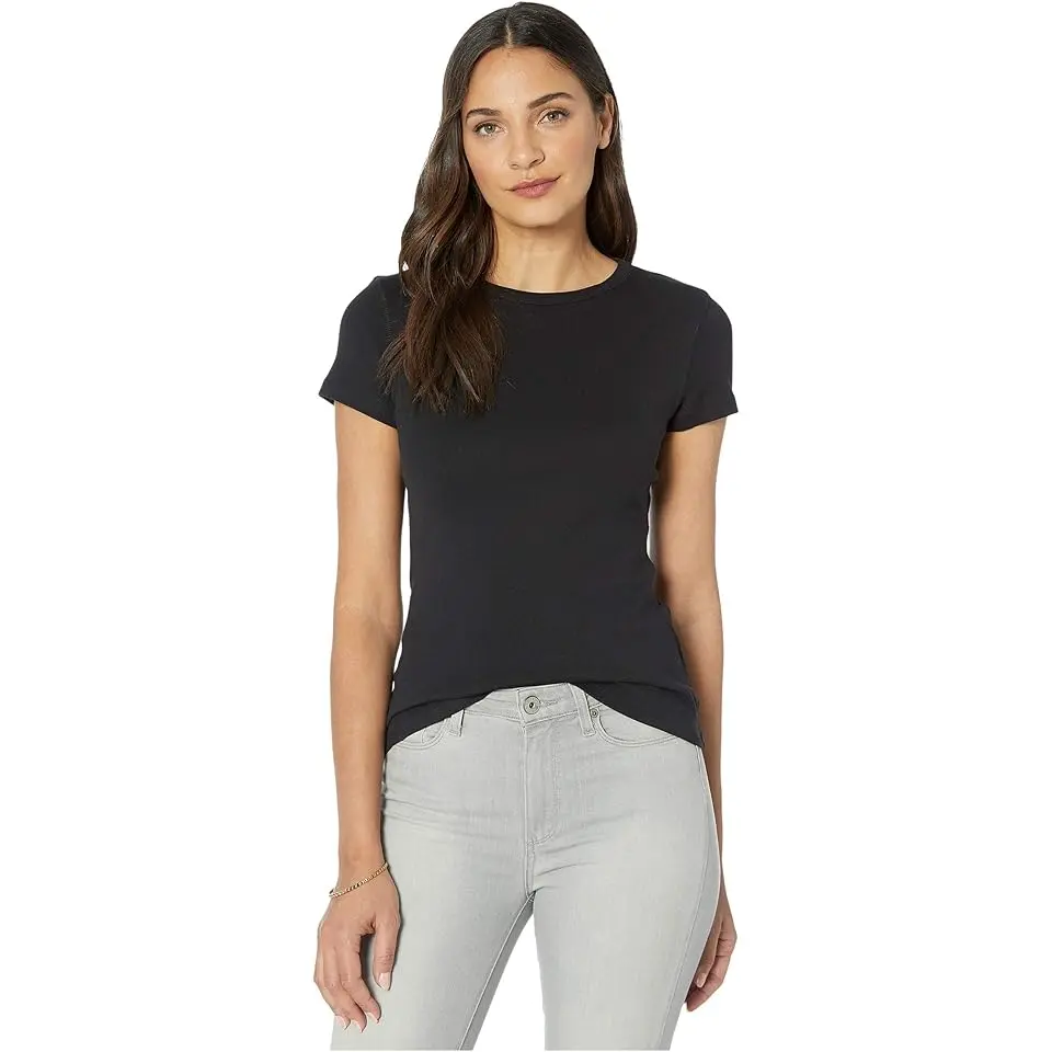 1x1 Rib Short Sleeve Crew Neck T-Shirt