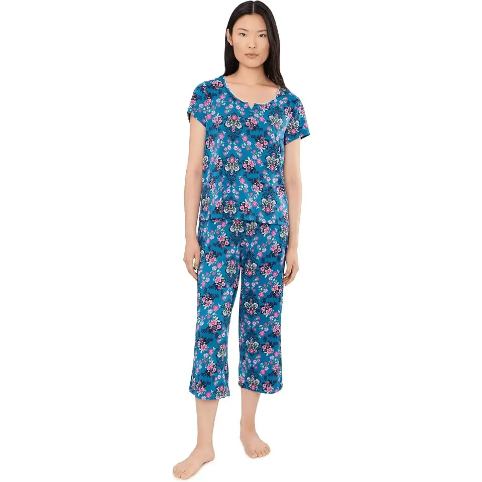 Henley Top & Crop Pantss Pajama Set
