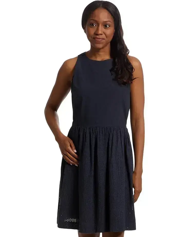 Women's Lilla P Eyelet High-neck Mini Dress