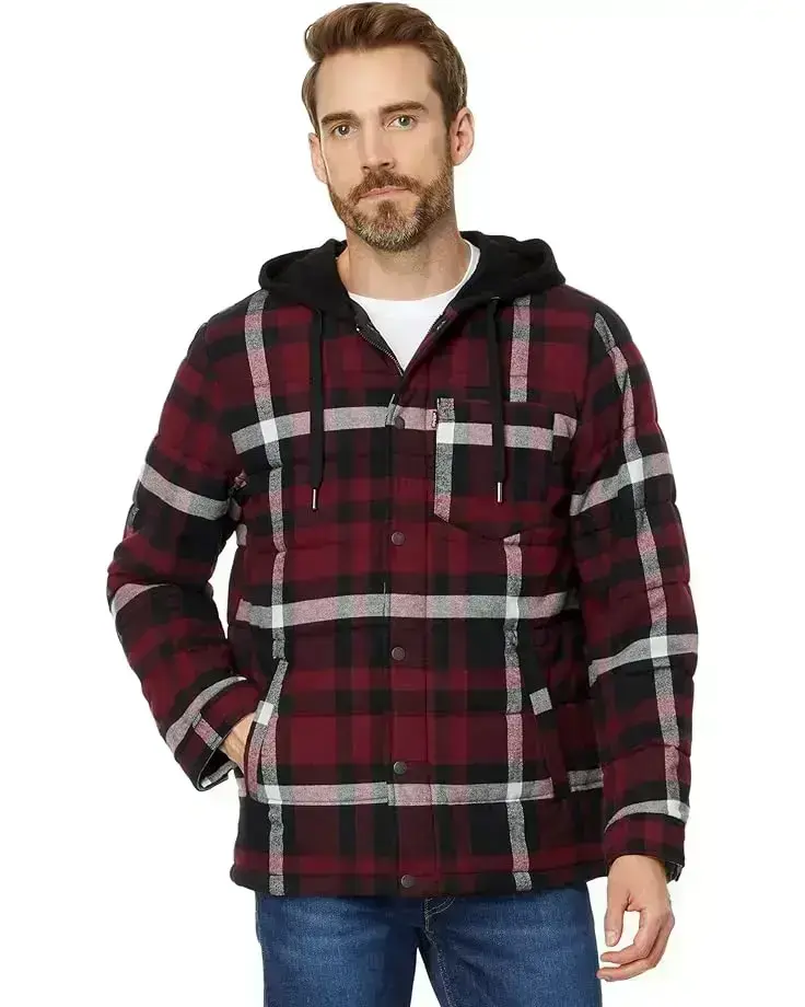 Men's Levi's® Cotton Plaid Quilted Puffer