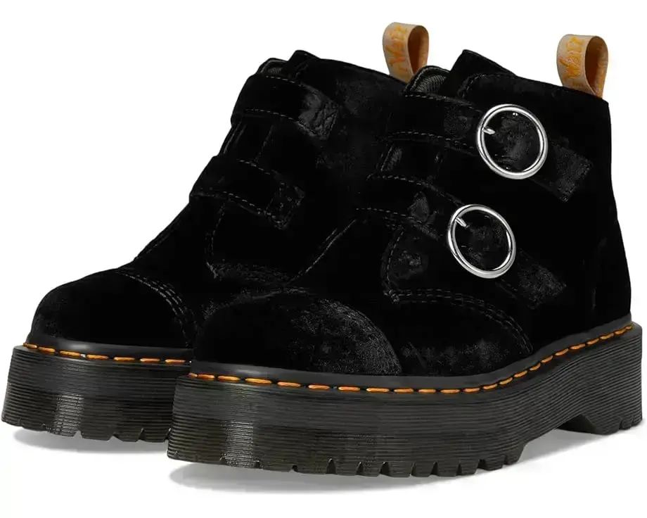 Women's Dr. Martens Vegan Devon Velvet Platform Boots