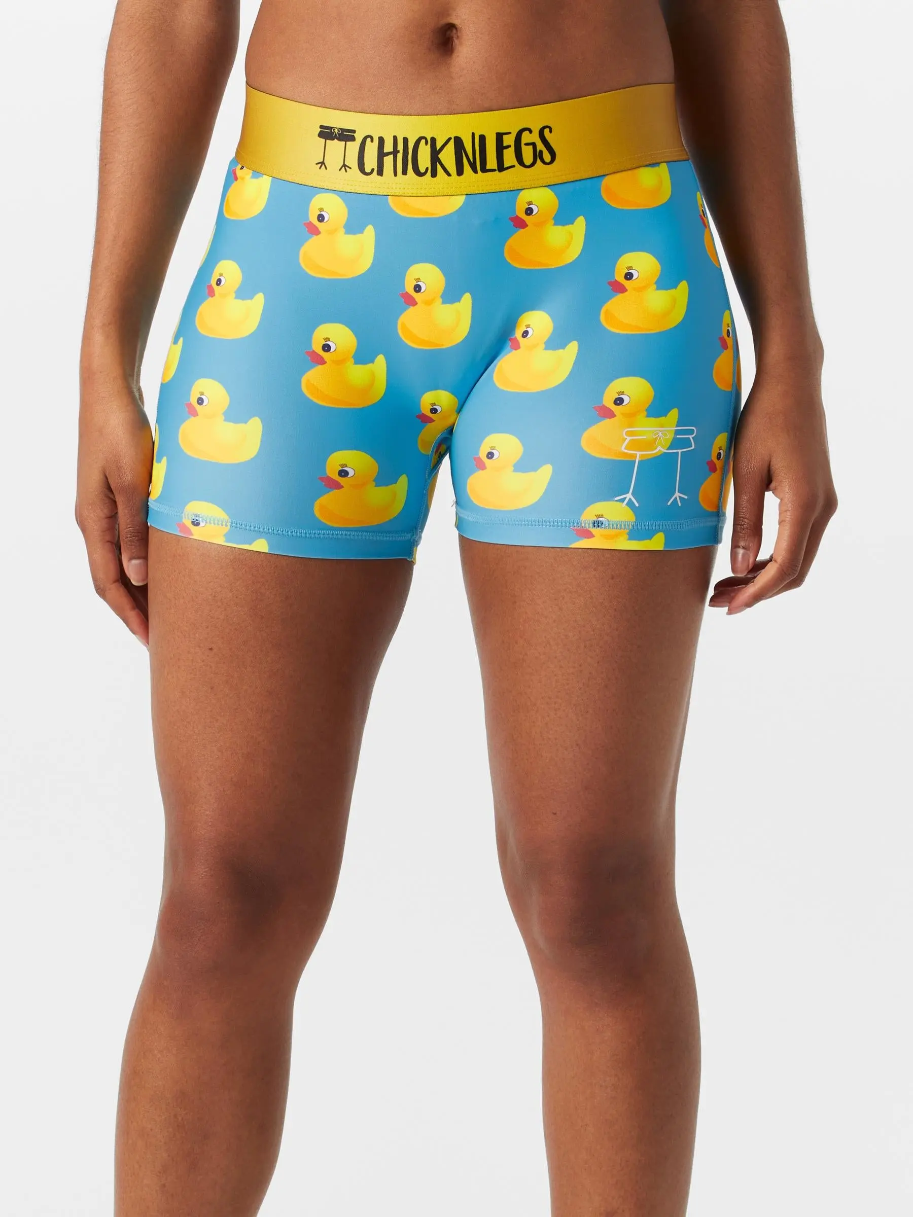 ChicknLegs Women's Rubber Ducky 3" Compression Shorts