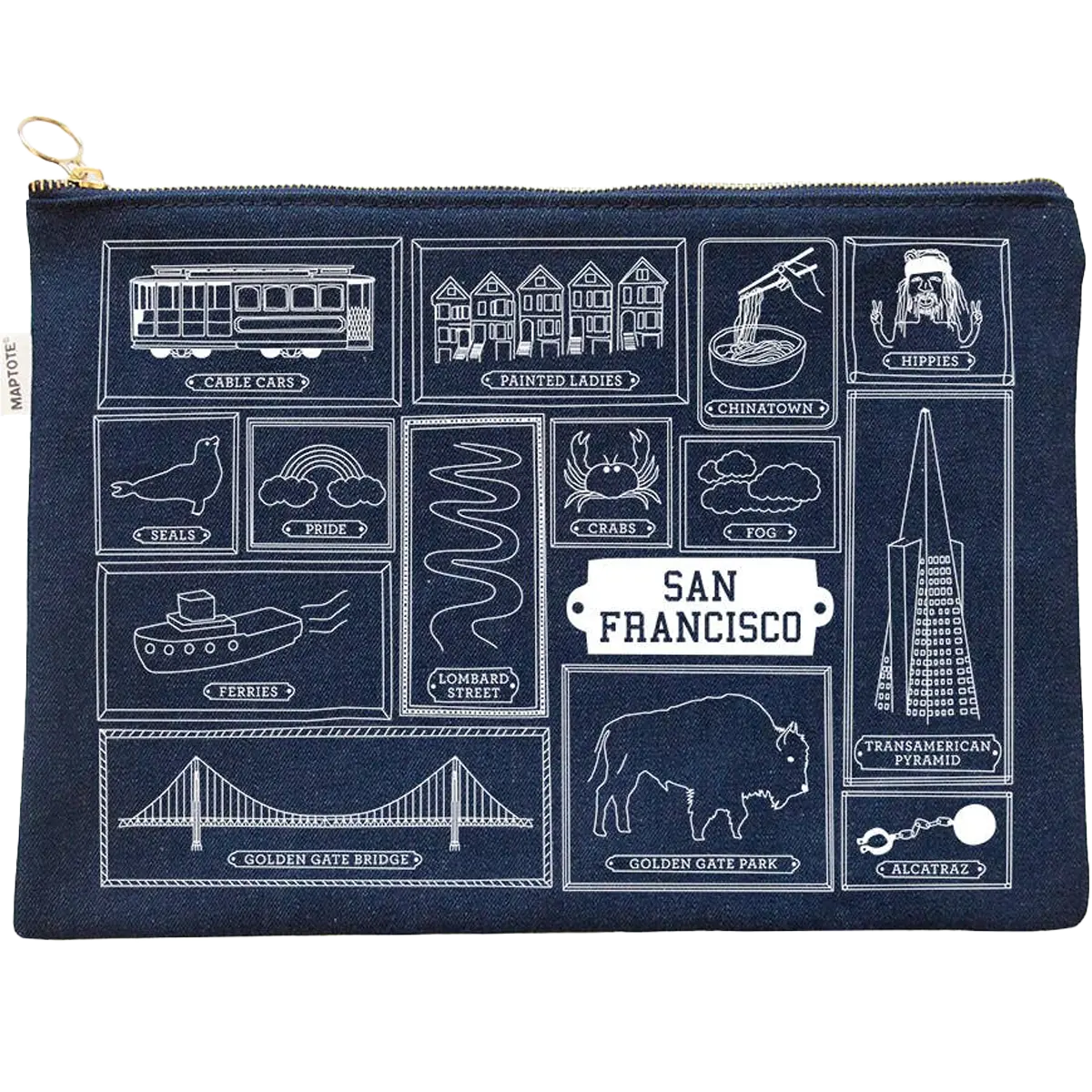 San Francisco Flat Zip Pouch