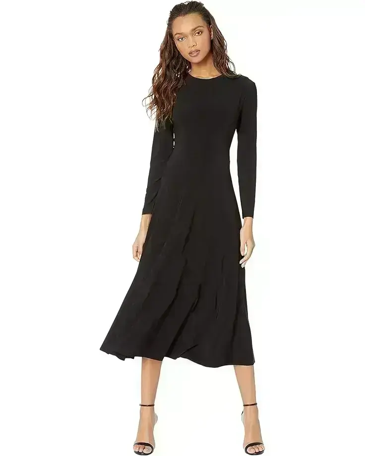 Women's Norma Kamali Long Sleeve Flared Dress