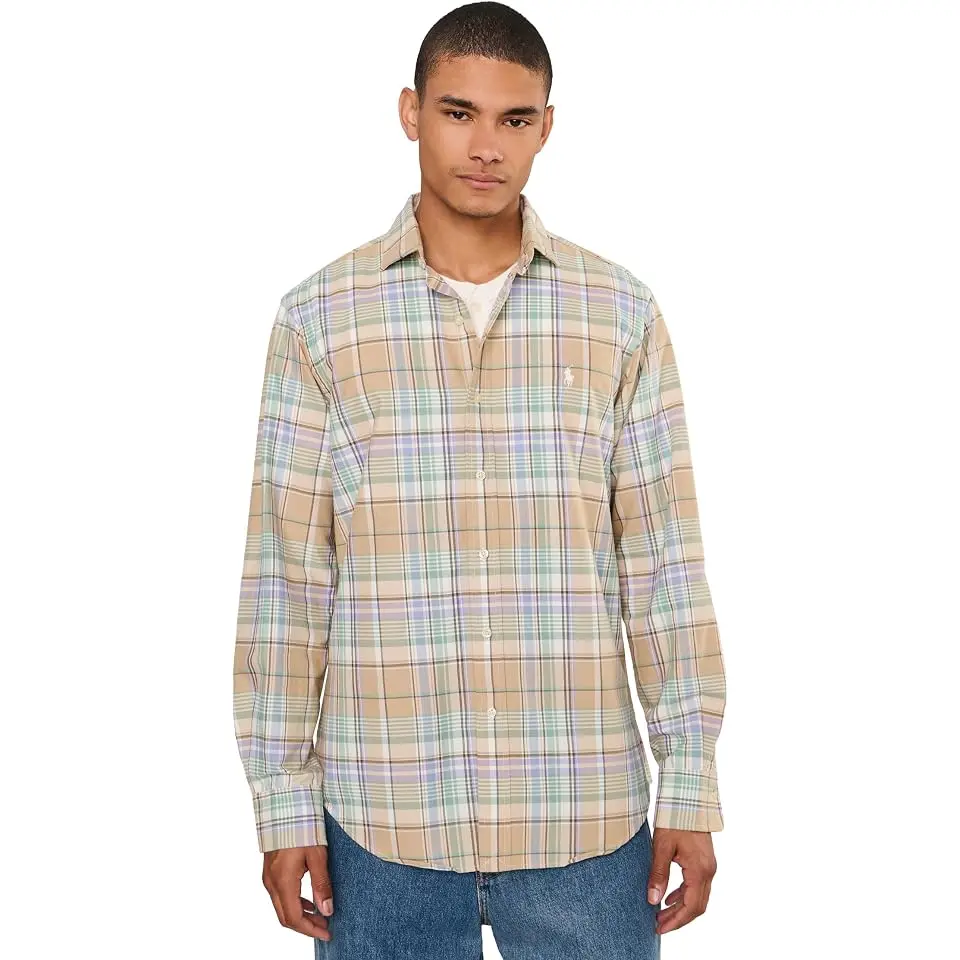 Custom Fit Plaid Oxford Shirt