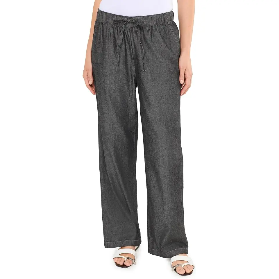 Airy Organic Cotton Twill Straight Full Length Pant