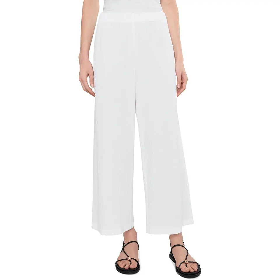 Organic Cotton Pucker Ankle Wide Pants