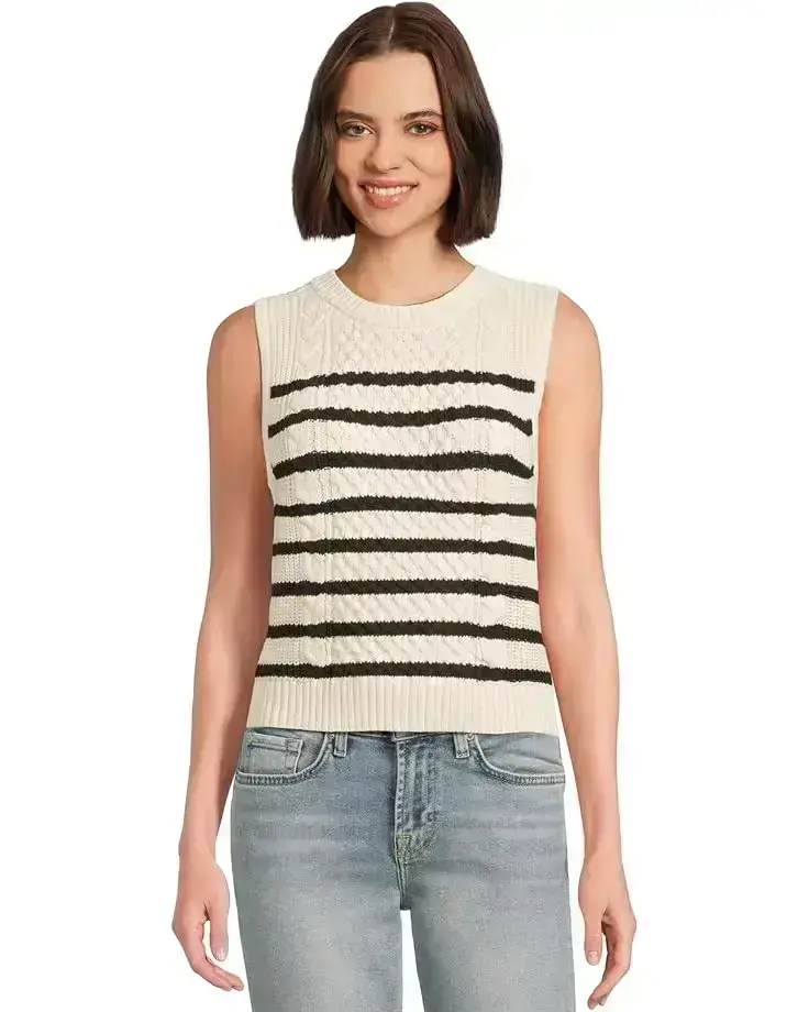 Cropped Cable Tank Sweater