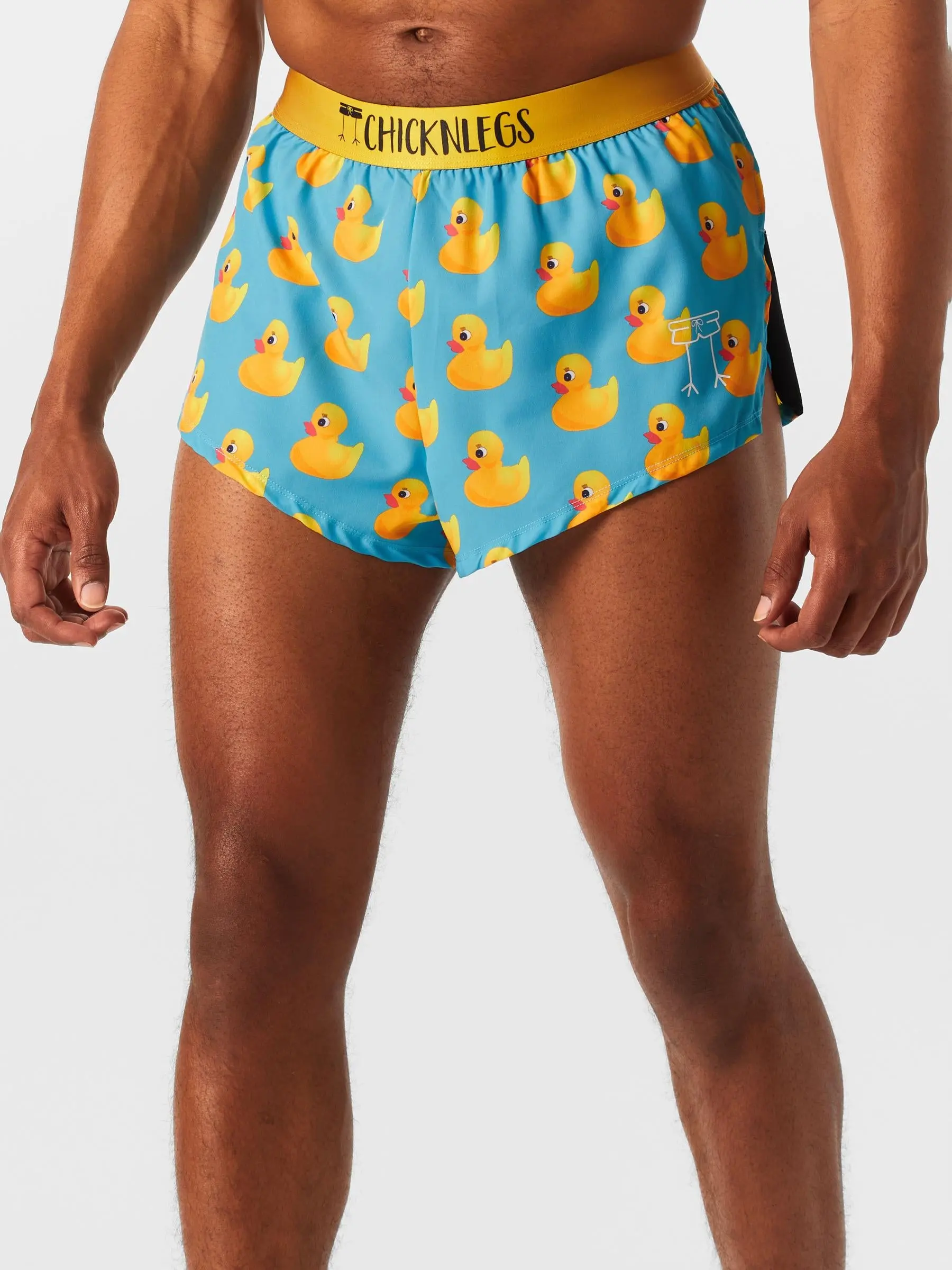 ChicknLegs Men's Rubber Ducky 2" Split Shorts