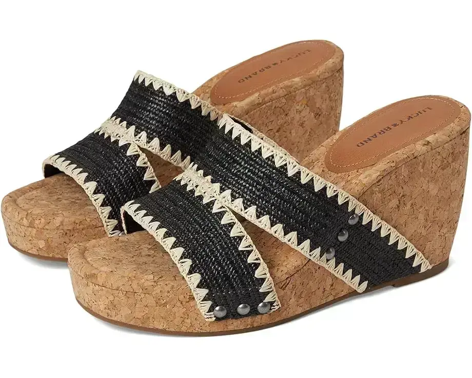 Women's Lucky Brand Vickta Woven Band Cork Wedge Sandals